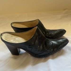Black Frye Western Boot Mules 8.5